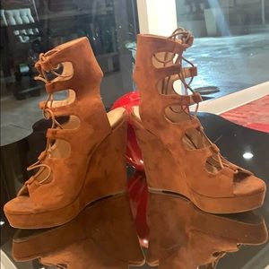 Gladiator suede heels